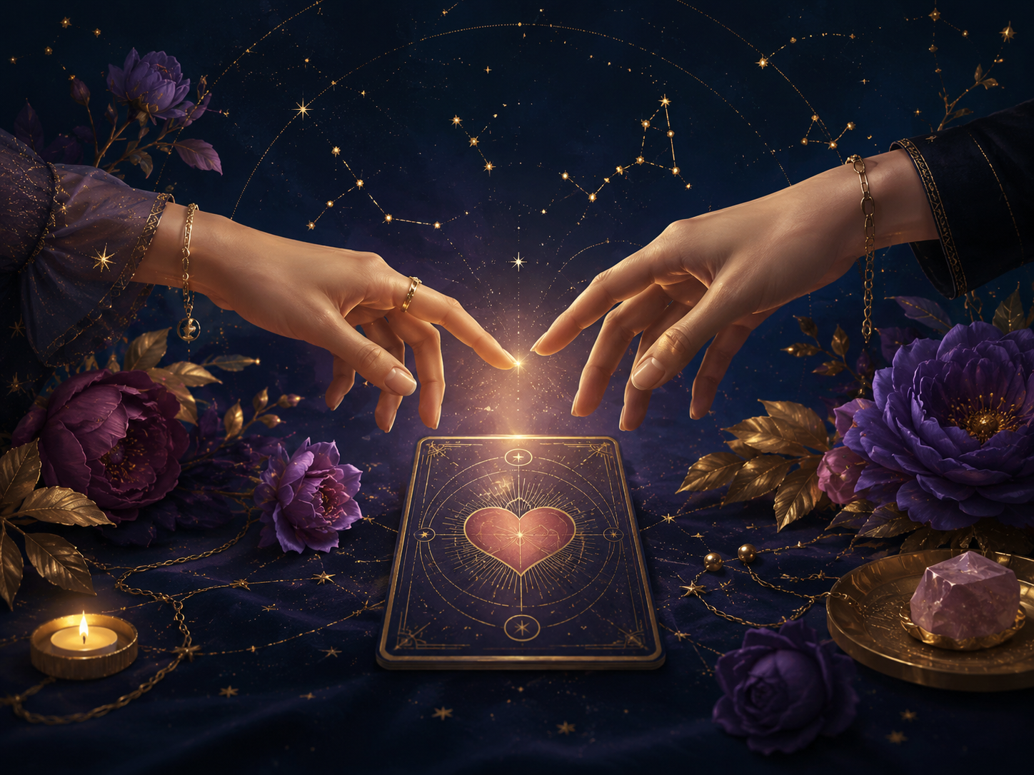 Illustration symbolique d’une consultation de voyance amour